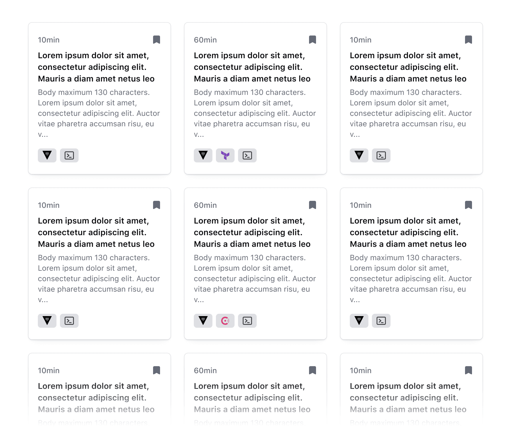 Data set implemented using a grid of multiple HDS Card components 